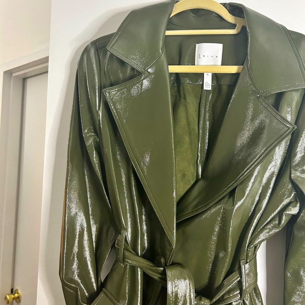 Leith, size XL, green trench coat! - Picture 1 of 4